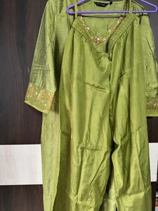 Melange Olive Kurta Set
