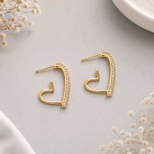 Heart Shaped Diamond Hoop Earrings