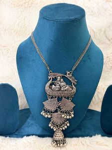 🦚Radha Krishna Navratri Oxidised Necklace🦚