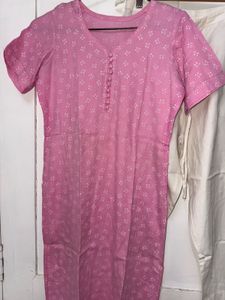 Pure cotton Floral pink Kurta pant set