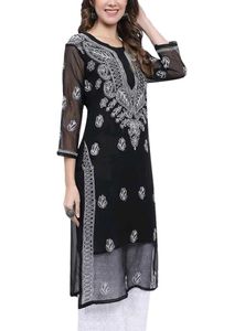Black Chikankari Kurta