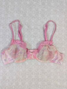 Pretty Pink lace Floral Print Bra