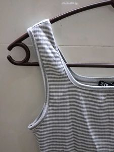 Zara Striped Sleeveless Midi Dress
