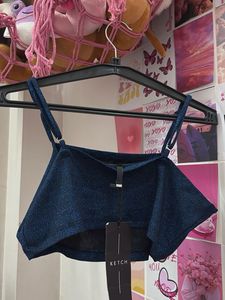 Sparkly Blue Crop Top
