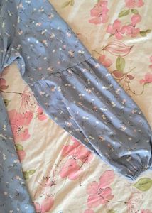 Pretty Satin Soft Blue Top