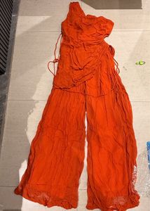 Vibrant Orange Ethnic Jumpsuit