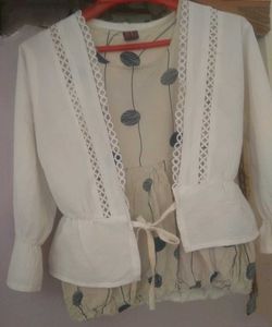 Casual Wear Top With White Koti For Girls
