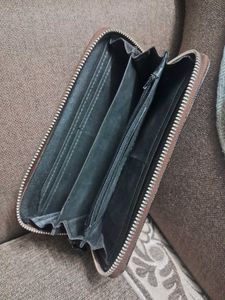 Classic Checkered Zip-Around Wallet