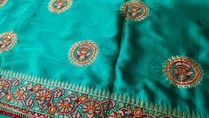 Green Embroidered Saree