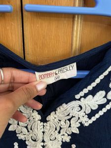 Navy Blue Embroidered Dress