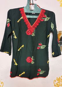 Embroidered Black Kurta Set