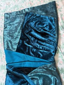 💙One-Shoulder Velvet &amp; Sequin Mini Dress