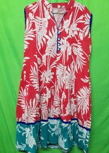 Women's Floral Red Kurti Kurta Dress Year End Sale