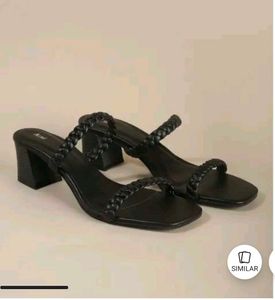 Chic Black Braided Heels