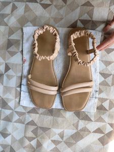 Elegant Beige Flat Sandals