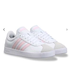 Adidas White & Pink Striped Sneakers