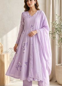 Beautiful Lavender Floral Kurta Set