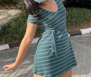 Cotton On Green Ribbed Dress | Size M