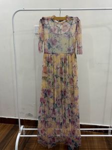 Sunshine Floral Printed Mesh Maxi Dress