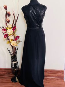 Branded Round Neck Polyester Women's Maxi Dress