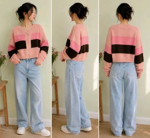 Chic Color Block Knit Cardigan