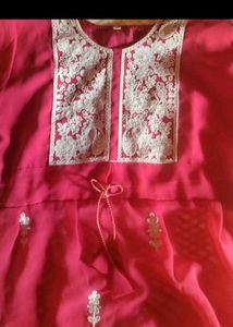 Pink Embroidered Kurta