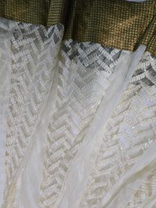 Heavy Work Cream Anarkali Set with Gold Embroidery