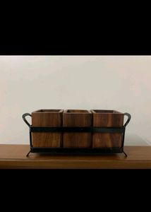 SPOON STAND IRON&WOOD