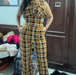 Stylish Plaid Jumpsuit