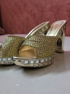 Golden Platform Heels- Price Drop