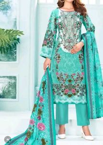 Beautiful Teal Floral Pakistani suit