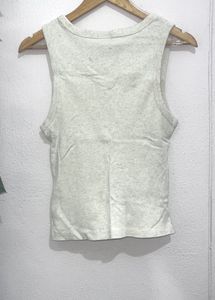 Basic off white Ribbed Tank Top