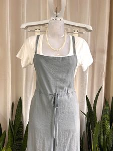 Imported linen grey jumpsuit