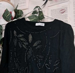 Sparkling Black Embellished top