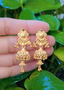 Gold Plated Traditional Jhumka Earrings For Women