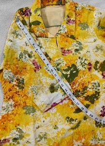 Vibrant Yellow Floral Print Kurta