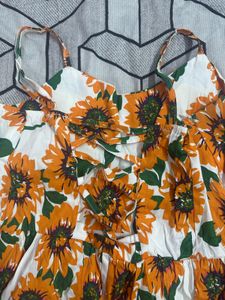 Sunflower Dress With Criss Cross Back