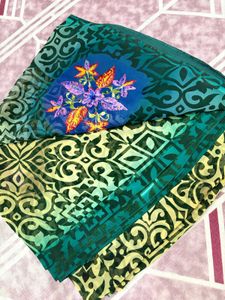 Saree with Floral Embroidery