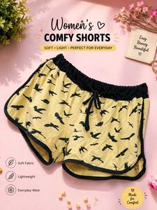 Cute Bird Print Pajama Shorts✨🌸