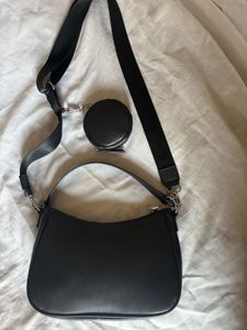 H&amp;M Black Shoulder Bag With Sling And Pouch