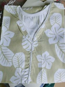 Light Green Floral Print Kurta