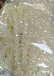 10 Cream Colour Crystal Beads String