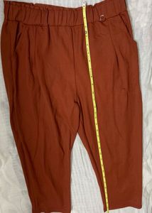 Comfortable Rust Cropped Pants
