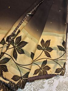 printed floral saree with stone work