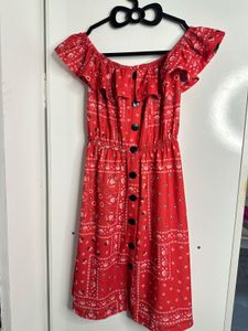 Trendy Red Printed Dress