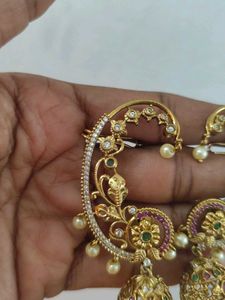 Exquisite Gold Jhumka Earrings