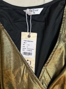 Shimmery Gold Mini Dress