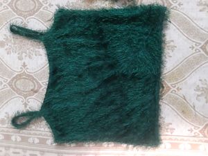 Green Shaggy Fur top