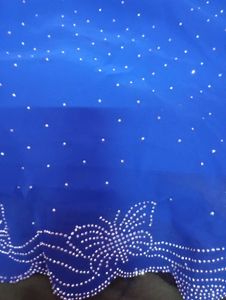 Sparkling Blue saree with Rhinestones