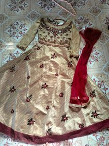 Gown Golden And Maroon